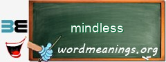 WordMeaning blackboard for mindless